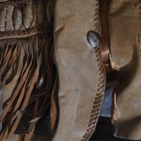 Scully Western Leather Fringed and beaded decorations on Men's XL Jacket - Picture 13 of 16